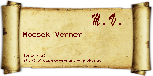 Mocsek Verner névjegykártya